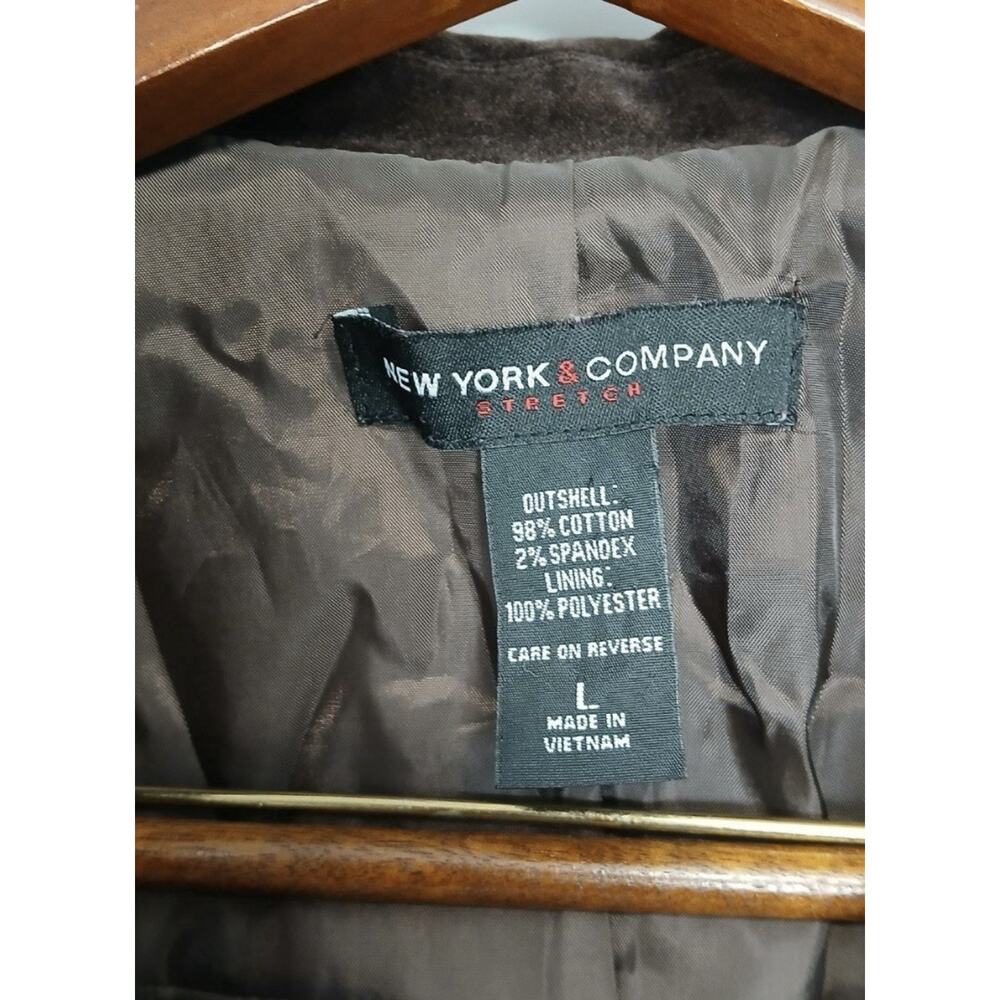 New York & Co Womens Sz Large Brown Velvet Retro Swing Short Jacket 3/4 Sleeve - Picture 2 of 10
